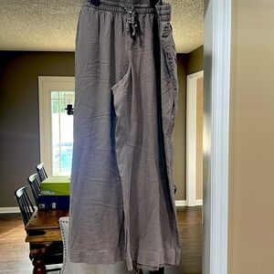 Wide leg linen pants